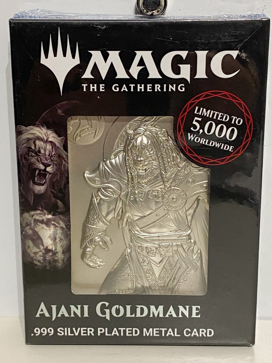 Magic The Gathering Ajani Goldmane Silver Plated Metal Card Limited Edition