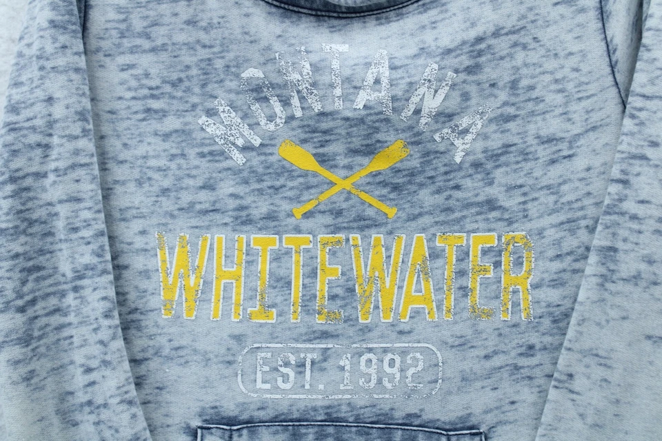 Sudadera con capucha Live Love Ouray Montana Whitewater gris manga larga para mujer talla pequeña Foto 4 de 4