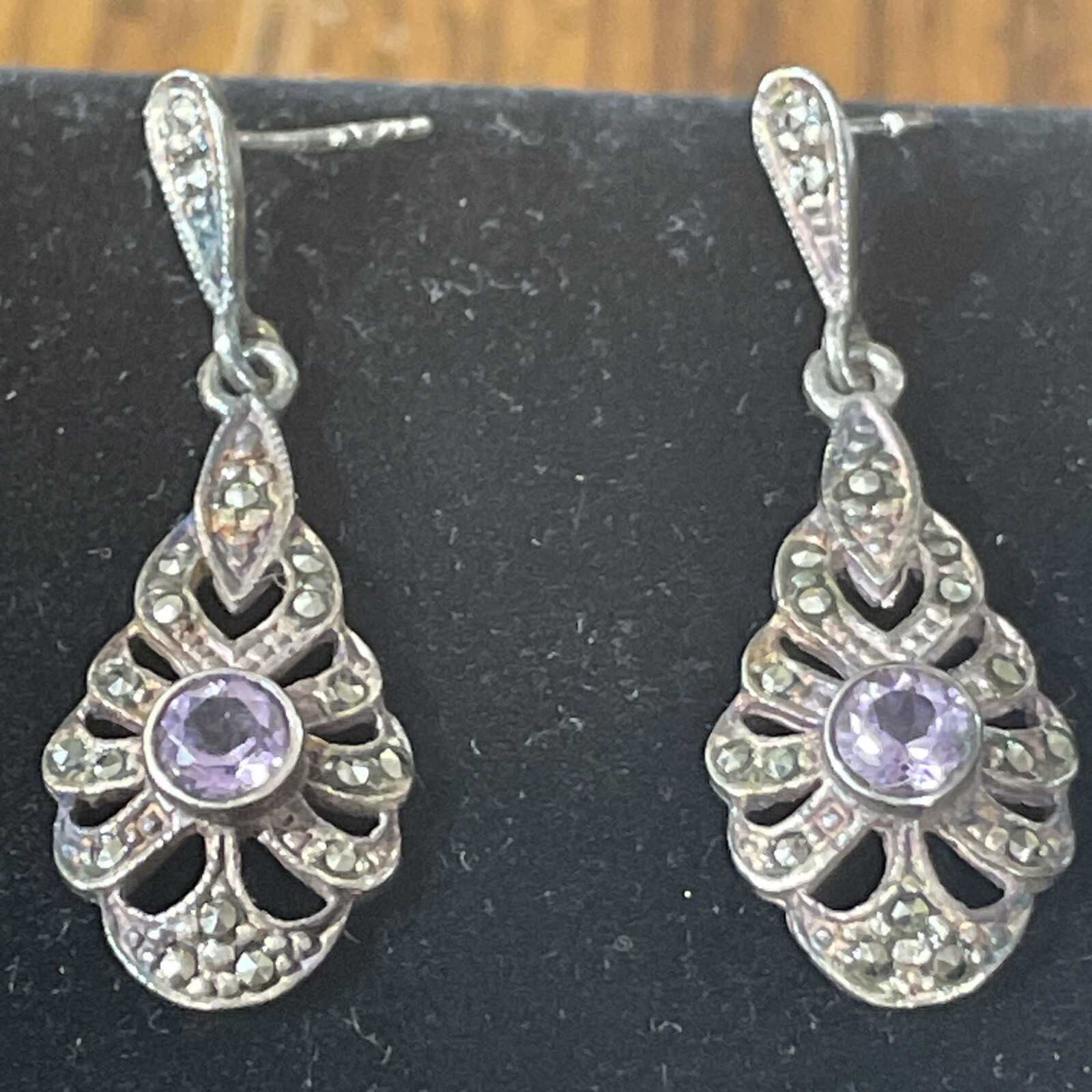 Amethyst Gemstone Solid 925 Sterling Silver Dangl… - image 2