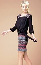 WEAR TO WORK BLOUSON DRESS STRETCH MADE IN EUROPE US 14 L