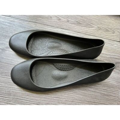 Classic Black Ballet Flats Comfortable Round Toe Slip-On Work Casual Shoes US 9