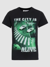 $120 Molo Boys Black Short-Sleeve Crew-Neck The City Is Alive Graphic T-Shirt 10