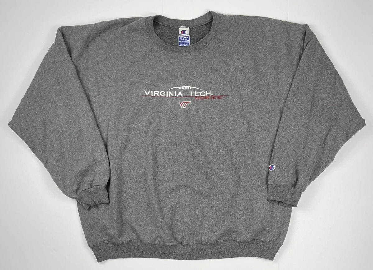VTG 90s Champion Mens Embroidered Virginia Tech Football Crewneck