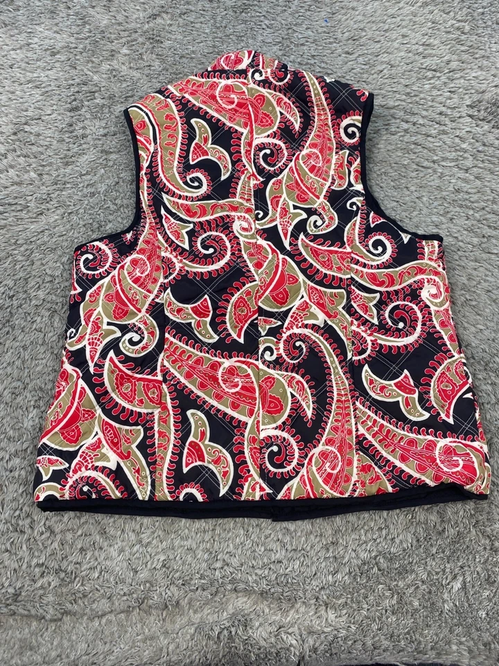 Chaleco Westbound Mujer Mediano Pequeño Rojo Cachemira Cremallera Completa Chaqueta Reversible Foto 2 de 4