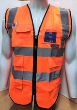 Class II Hi Visibility Reflective Orange Safety Vest with ID POCKET