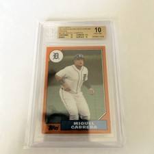 2017 Topps Chrome Miguel Cabrera Orange Refractor /75 BGS 10 Pristine Pop 1!