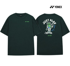 YONEX 25F/W Unisex Badminton T-Shirts Sports Casual OverFit Dark Green 253TS040U