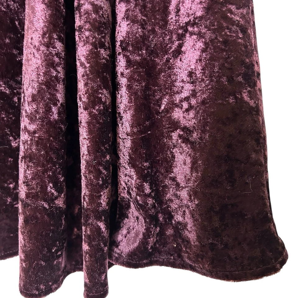 Purple Velvet Burnout Midi Skirt MED 8/10 Apostrophe Whimsigoth Fairy Grunge Y2K - Image 4 of 4