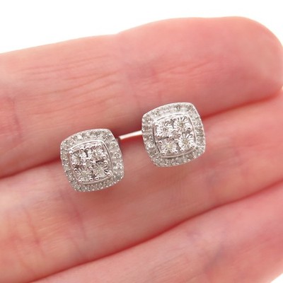 SK9 Allure Edelsteine 925 Sterling Silber echte Rundschliff Diamant Ohrstecker