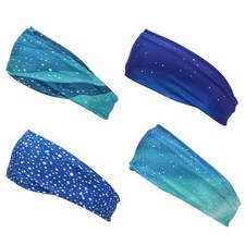 Sweat Absorbing Head Band for Men, 4Pcs Polyester Style Q