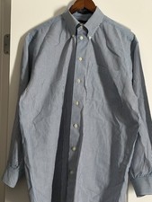 Nautica Size 16-32/33 Button Down Blue And White Striped Dress Shirt READ