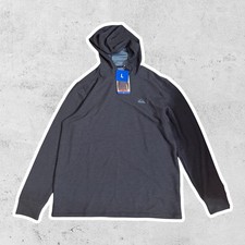 Quicksilver Mens Large Gray Long Sleeve Dry Flight Hooded Shirt Moisture Wicking