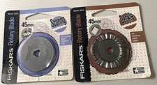 Fiskars Deckle  Scoring Rotary Blade Lot of 2 - 45MM Models 9353  9355 READ