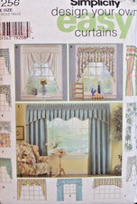 Simplicity Sewing Pattern 7256 Home Decor Curtains 10 Variations OS VTG UNCUT
