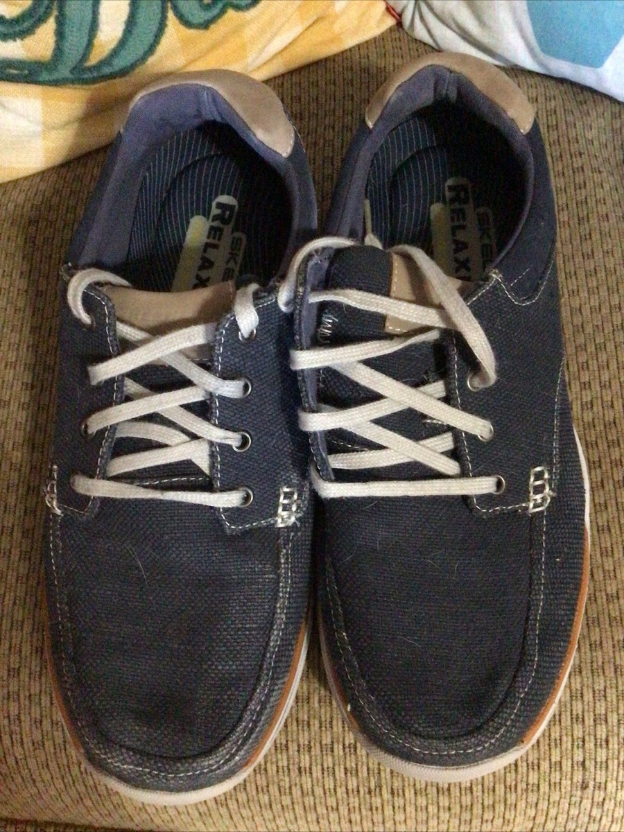Skechers Relaxed Fit Memory Foam Mens 11 Blue Denim Comfort Shoes