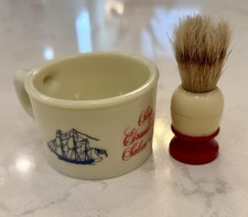 Vintage Shulton Old Spice Shaving Mug and Brush Ship Grand Turk Salem 1786