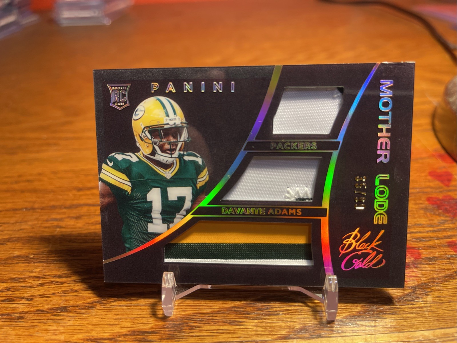 Davante Adams Panini Black Gold Mother Lode Triple Jersey #MLDV Prime