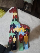 Wooden Giraffe ABC Puzzle Handmade