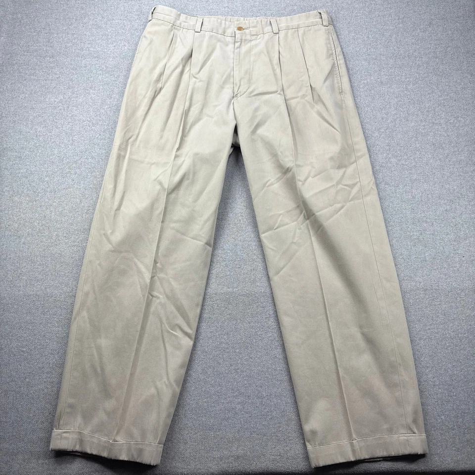 Vintage 90s Bills Khakis M2 Lightweight Twill Pleated Chino Pants Mens 34x29 USA - Image 2 of 4