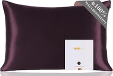 Kissenbezug 40x80cm aus Maulbeerseide lila atmungsaktiv f&uuml;r Schlafzimmer Deko