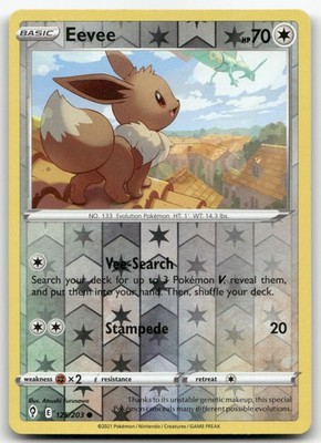 Eevee #125/203 (Reverse Holo) (LP) SWSH07: Evolving Skies SWSH07 Pokemon