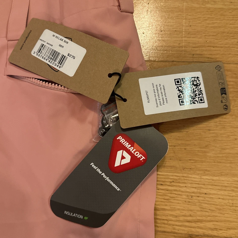 NUEVO Rossignol Para Mujer Relajado Babero Esquí Pantalones Snowboard Rosa Pantalones Talla S $275 Nuevo con Etiquetas Foto 2 de 4