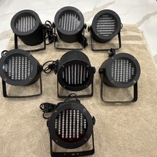 Lot of 7 RGB LED Stage Par Can Lights 86-LED DMX Sound Active DJ Uplighting Set