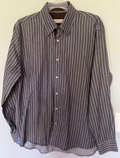 Pronto Uomo Men  s Striped Dress Shirt Size Large