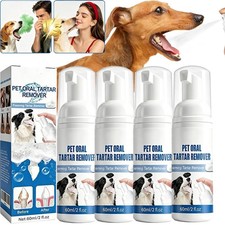 4X Pet Dental Tartar Remover Spray, Dog Cat Foam Teeth Clean Breath Freshener