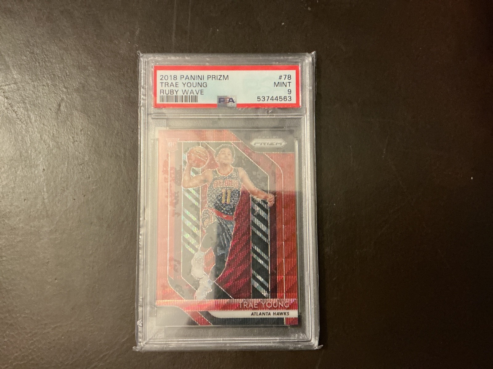 2018-2019 Trae Young PSA 9 Prizm Ruby Wave Rookie (RC)