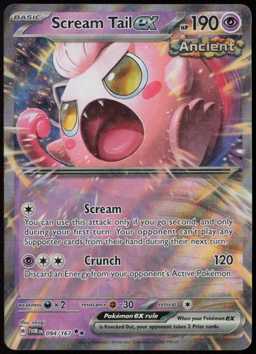 Scream Tail ex - 094/167 #94/167 (Holo) NM SV06: Twilight Masquerade TWM Pokemon