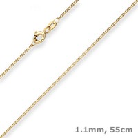 1,1Mm Panzerkette Goldkette Collier Halskette Aus 585 Gold Gelbgold 55Cm