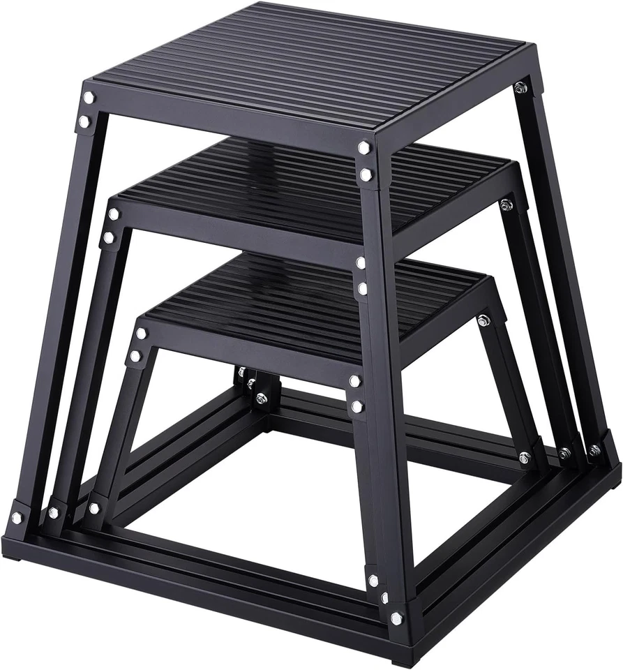Vielseitiges plyometrisches Sprungbox-Set - 12/18/24 Zoll Stahlplattform für Home Gym - Bild 3 von 4