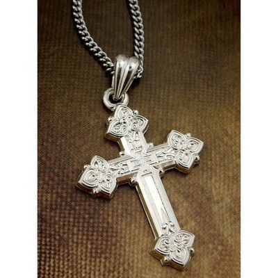 Sterling Silver 925 Cross 1 3/8''x3/4'' Cross Hallmarked Sterling Silver 925