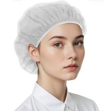 6 Pcs Chef Hat Unisex Elastic Kitchen Cooking Adjustable One Size, White