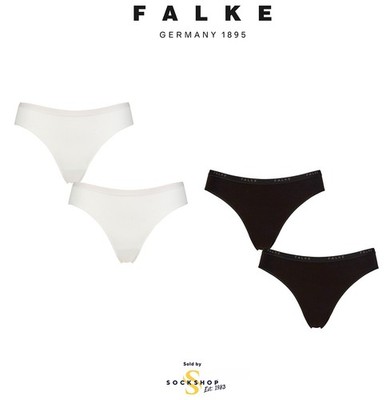 Women's Cotton Briefs Underwear Knickers Black White 2 Pack -Falke Daily Comfort