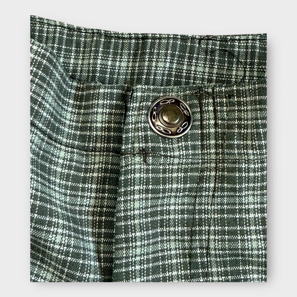 Vtg OP Ocean Pacific Green Plaid Shorts Size 3 Y2K Skater Preppy Soft Stretch - Image 4 of 4