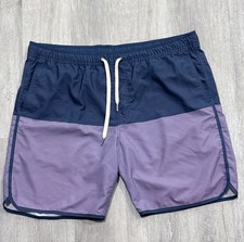Fair Harbor Men's XL Swim Trunks Board Shorts Lined Blue Purple 8'' Inseam