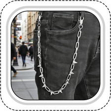 Pants Chain for Men Women, Double Layer Jeans Chain with Edgy Hip Hop Design, Un