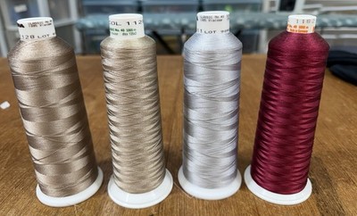 Madeira Machine Embroidery Thread Viscose Beige Silver Burgundy Lot
