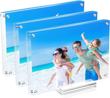 3 Pack Acrylic Picture Frame 8 10 Clear Double Sided Magnetic Photo Frame - Fram