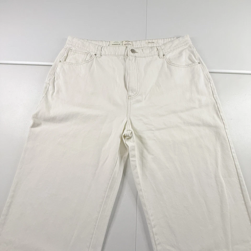 Pantalones de mezclilla anchos relajados de algodón para hombre 38 blancos súper holgados globo lavado claro Foto 3 de 4