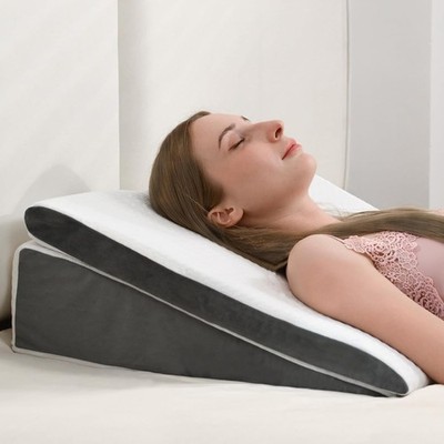 2PCS Wedge Pillow Sleep Apnea,Wedge Pillow Acid Reflux,Independent Memory Foam
