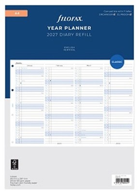 Filofax 27-68702 A4 Jahresplaner vertikal Classic 2027