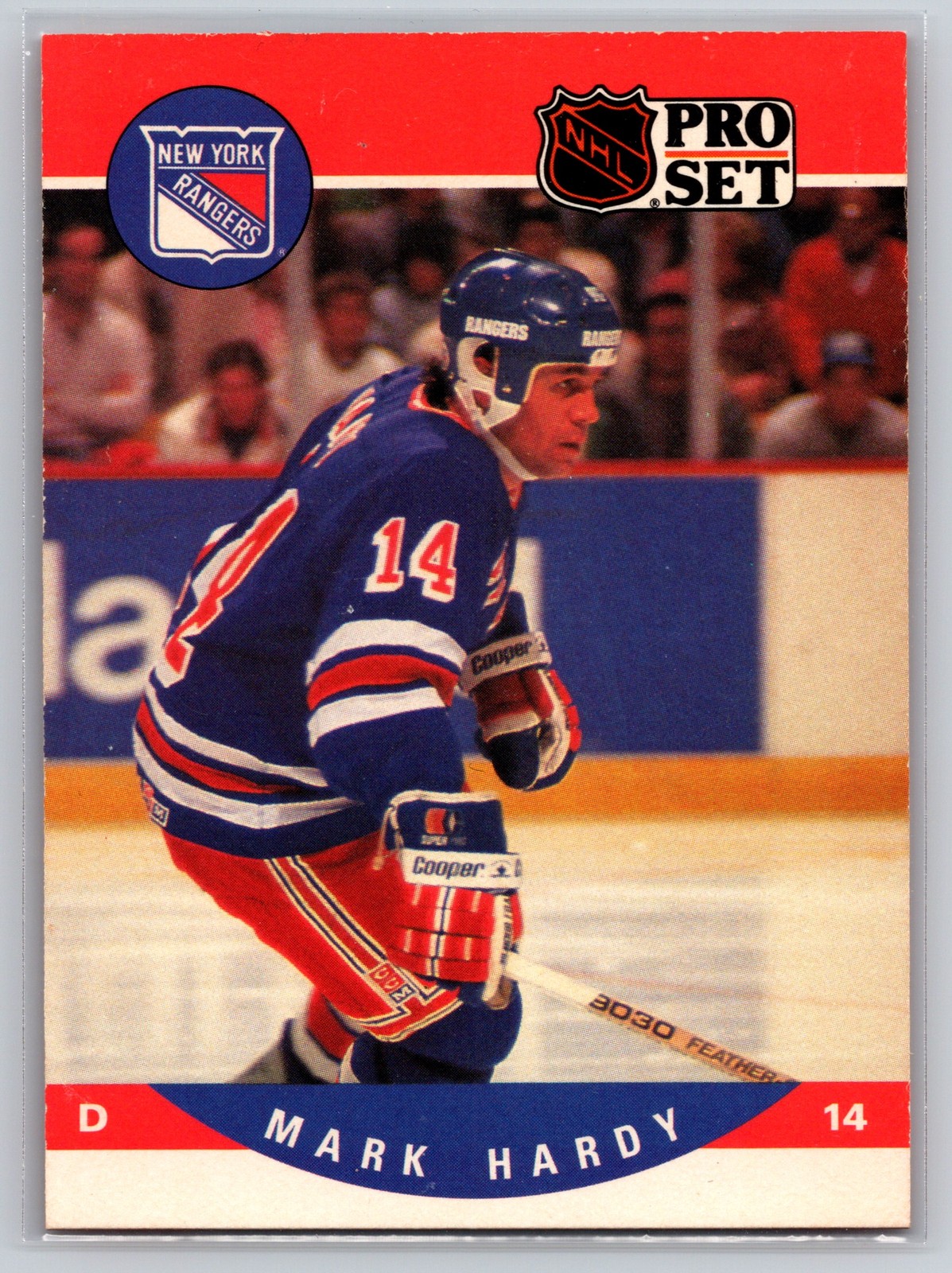 1990-91 NHL Pro Set #489 Mark Hardy New York Rangers Defenseman Hockey Card
