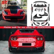 Fit Ferrari 812 GTS Superfast 18+ Dry Plain Carbon Fiber Front Rear Lip Wing Kit