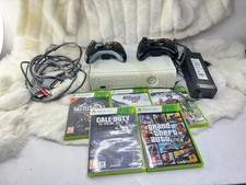 Xbox 360 Console Bundle 2 controllers / 5 Games / Cables  Tested and Working