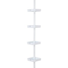 4 Tier Tension Corner Shower Organizer Caddy White
