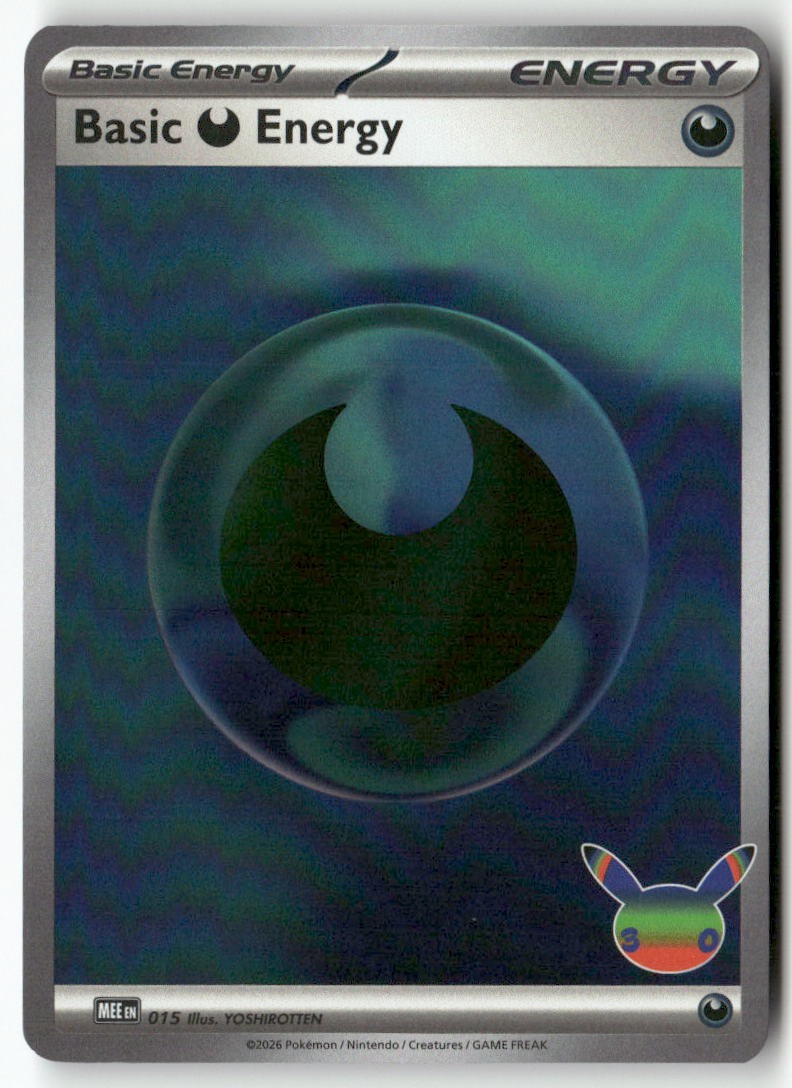 Basic Darkness Energy (30th Celebration) 015 Holo MEE: Mega Evolution Pokemon NM