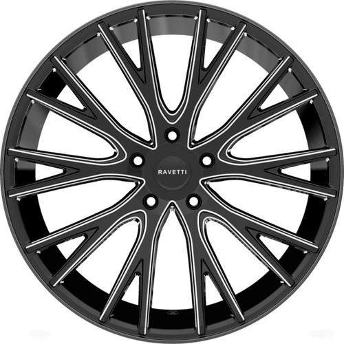 (Set-4) Ravetti M12 22x9 5X120 40mm Black Milled Wheels Rims 22 Inch | eBay